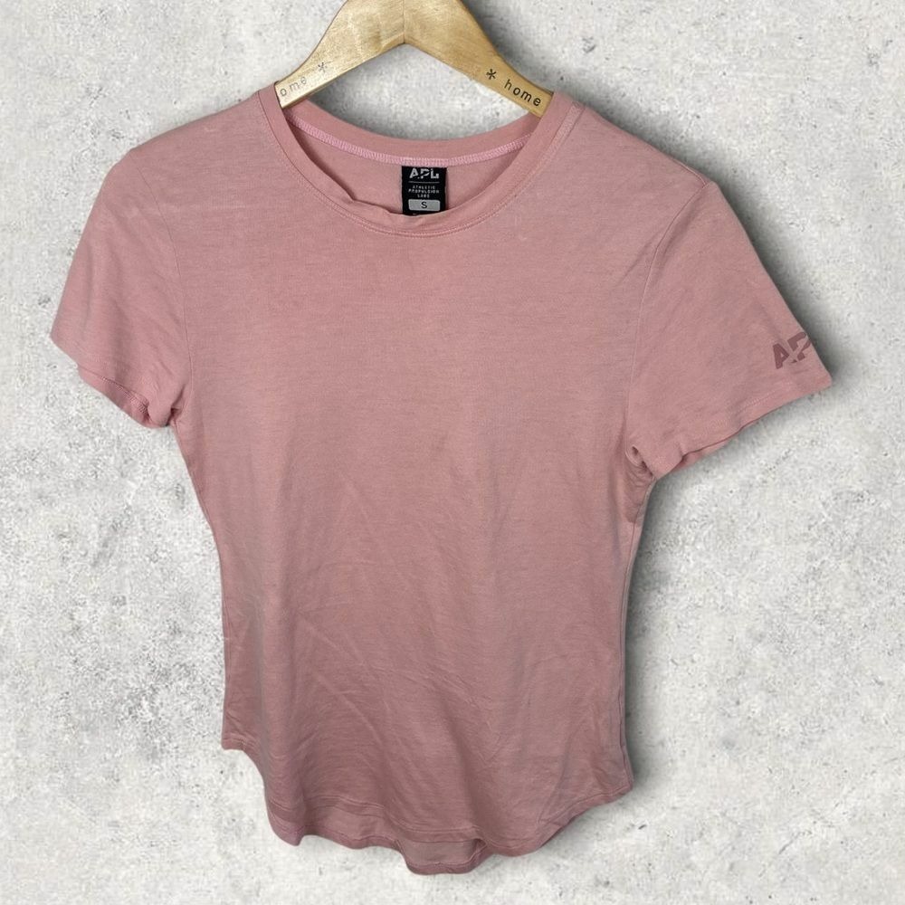 Athletic Propulsion Lab APL Short Sleeve Tee Pink Crew Neck T-Shirt Size Small